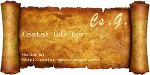 Csatai Gábor névjegykártya